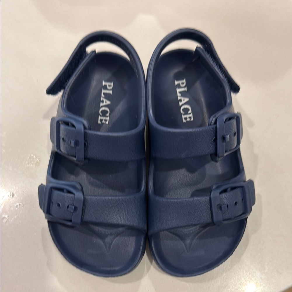 Place Blue Sandals with Adjustable Straps and Cushioned Footbed